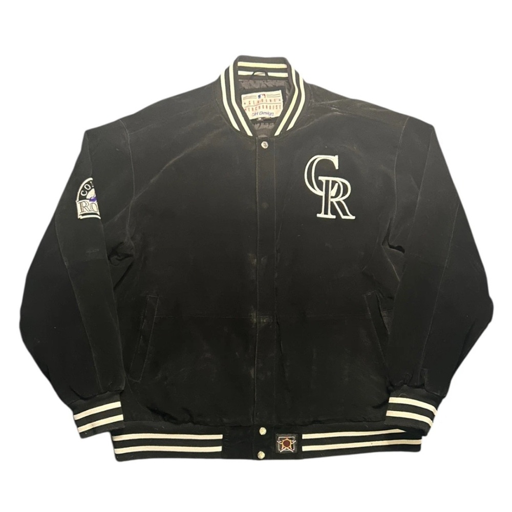 Vtg Jeff Hamilton Colorado Rockies Jacket Large Black Leather MLB Baseball 3XL